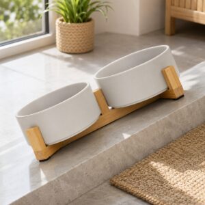 Ceramic Food and Water Bowl Set